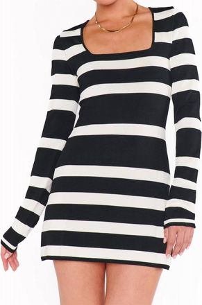 Show me your Mumu Erika Mini Dress In Black White Stripe Knit