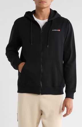 Quiksilver Red Box Fleece Full Zip Hoodie in Black at Nordstrom Rack, Size Large