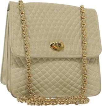 Bally Tweedehands leren schoudertassen - Dames - Vintage Schoudertas - Beige - ONE Size - Vintage