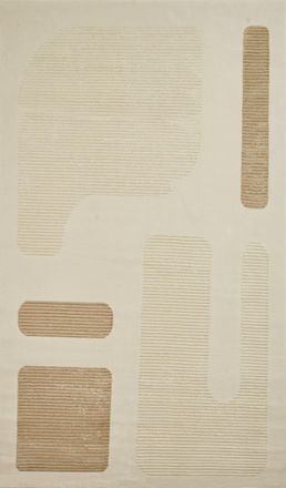 Nazar Rugs Alfombra con motivos geom&eacute;tricos relieve - crema y beige - 120x160cm