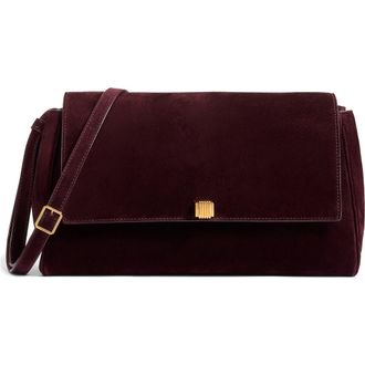 Khaite Audrey Suede Crossbody Bag in Eggplant at Nordstrom