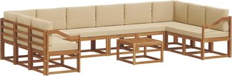 vidaXL Conjunto De Sof&aacute;s De Exterior 11 Uds. Natural Y Beige Vidaxl
