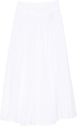 120% Lino Lange Linnen Rok - Dames - Maxi Rokken - Wit - M - Linnen - Rokken