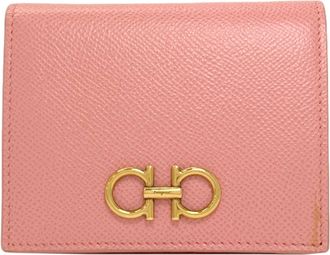 Ferragamo Gancini Pink Leather Wallet (Bi-Fold) (Pre-Owned)
