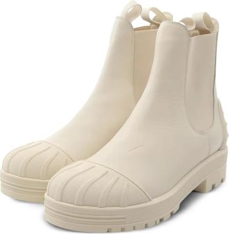 Dior 2000s side gore leather boots - Neutrals