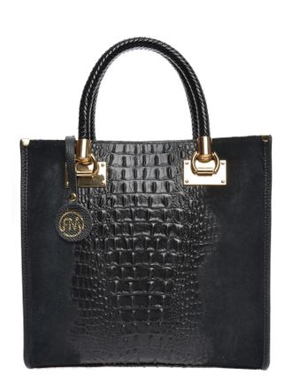 Roberta M Zwart Rundleer Tas