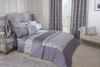 Emma Barclay Duchess - Embellished Jacquard Quilted Bedspread Set in Silver - Silver - Emma Barclay | TJ Hughes