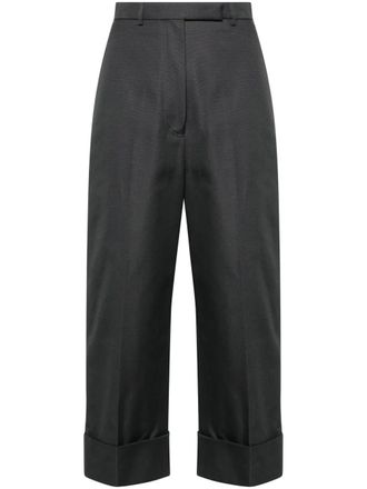 Thom Browne hoch taillierte Hose mit geradem Bein aus Bio-Baumwoll-Canvas