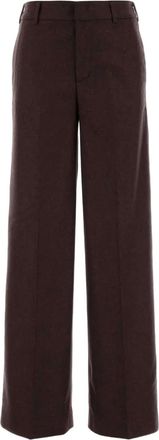 Pantaloni Torino pressed-crease palazzo pants - Brown