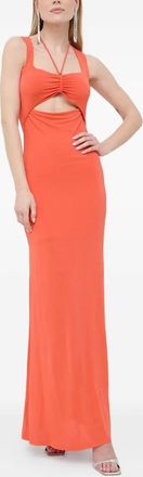 Patrizia Pepe cutout tie maxi dress - Orange