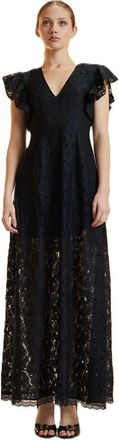 Cynthia Rowley Lace Midi Dress in Black at Nordstrom, Size 10