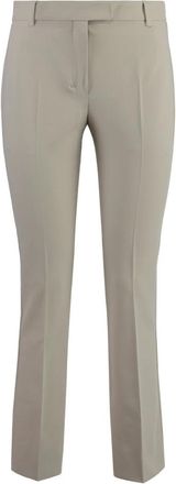 Max Mara Fatina Broeken - Dames - Wijde Broeken - Beige - M - Katoen - Broeken