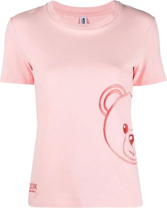 Moschino 0227 T-shirt Logo Toy Maxi - Dames - T-shirts - Roze - S - Katoen - Tops