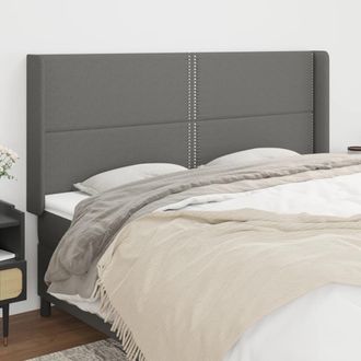 vidaXL Cabecero Con Orejas De Tela Gris Oscuro 183x16x118/128 Cm Vidaxl