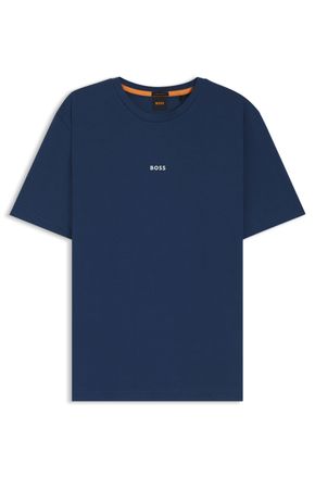 Boss Orange by Hugo Boss T-Shirt BOSS ORANGE TChup, Herren, Gr. M, blau (open blau466), Single Jersey, Obermaterial: 96% Baumwolle, 4% Elasthan, unifarben, relaxed fit h&uuml;ftlan