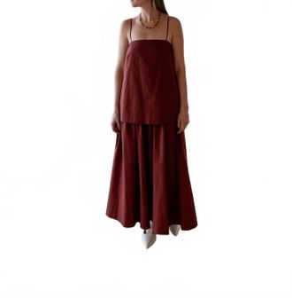 House of Dagmar Cotton Strap Maxi Dress In Red