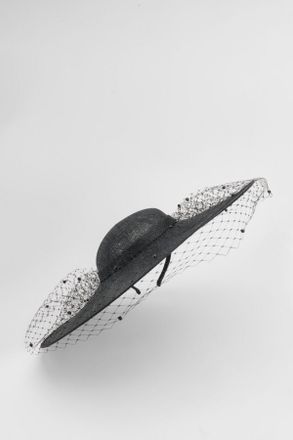 Karen Millen Womens Mesh Detail Disk Fascinator - Black - One Size