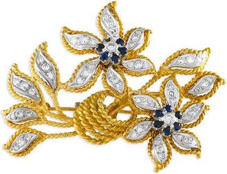 Luxury Bazaar Spilla a fiore in oro giallo 18 carati con diamanti