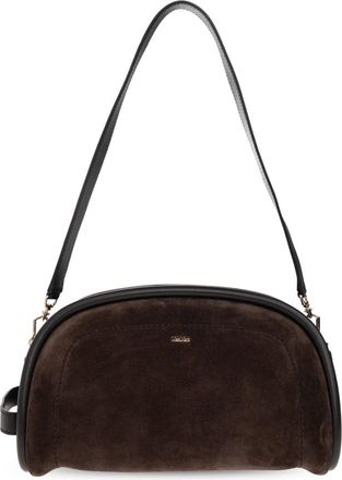 Max Mara Bolso de hombro de ante con logo - Bags - Mujer - Marr&oacute;n - ONE SIZE