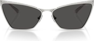 Jimmy Choo London 58mm Cat Eye Sunglasses in Silver/Dark Grey at Nordstrom