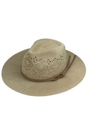 MARCUS ADLER Open Knit Wide Brim Panama Hat in Light Tan at Nordstrom Rack
