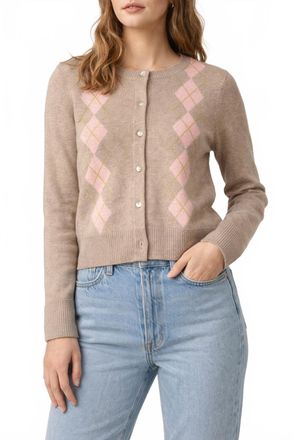 Design History Argyle Cardigan In Sparrow Combo