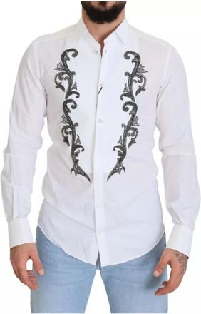 Dolce & Gabbana Casual Shirts, male, White, Size: S White Cotton Dress Shirt