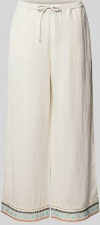 Jake*s Casual Culotte aus Leinen-Baumwoll-Mix mit Eingrifftaschen in Beige, Gr&ouml;&szlig;e 34
