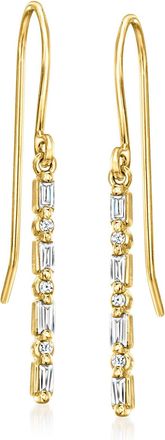 RS Pure by Ross-Simons Diamond Linear Drop Earrings in 14kt Yellow Gold