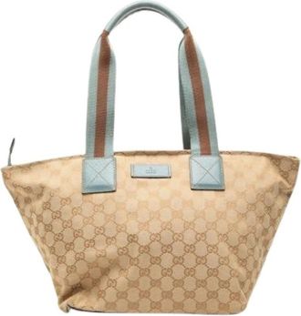 Gucci Bolso Tote de Lona Pre-owned - Pre-owned - Mujer - Beige - ONE SIZE