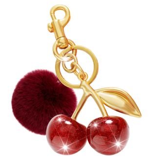 Generic Cute Purse Keychain,Cherry Keychain Cute Bag Charm Women Leather Keyring Car Keys