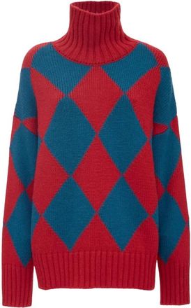 La DoubleJ Klassieke Argyle Trui - Dames - Coltruien - Veelkleurig - XL - Polyester - Truien & Vesten