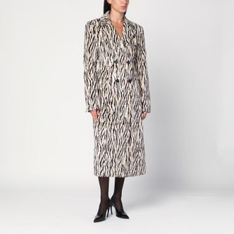 Rotate Printed faux fur coat
