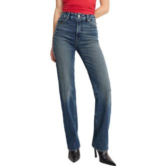 Good American Soft-Tech Good True Relaxed Straight Leg Jeans in Indigo1147 at Nordstrom, Size 00