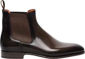 Santoni Chelsea boot klassiek - Heren - Schoenen - Bruin - Maat: 41 EU Leer