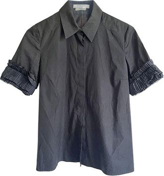 Givenchy Black cotton ruffle-sleeve shirt Size 40