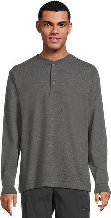 L.L.Bean Carefree Unshrinkable T-Shirts Traditional Fit Long-Sleeve Henley Mens Short Sleeve Knit Charcoal Heather : 3XL, Cotton