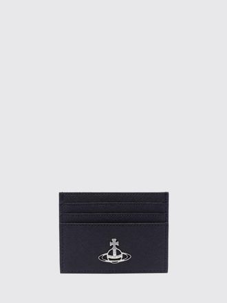 Vivienne Westwood Saffiano Leather Card Holder with Metal Orb Logo