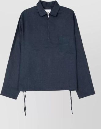 Arte linen quarter zip pullover long sleeves