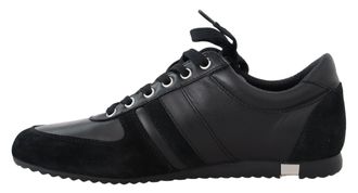 Dolce & Gabbana Mens Black Logo Leather Casual Sneakers Shoes