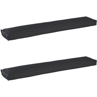 vidaXL Pallet Cushion Set 2 pcs Black 200 x 40 x 8 cm Oxford fabric vidaXL