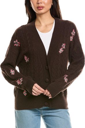 Brodie Flower Cable Cashmere Cardigan