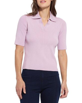 Lyss&eacute; Kenzie Ribbed Knit Polo Shirt