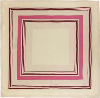 Kazar Accessoires, Dames, Beige, ONE Size, Beige en roze zijden sjaal