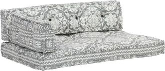 vidaXL Cojín para sofá de palés patchwork tela gris claro Vidaxl