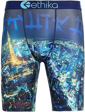Ethika Tokyo Pulse Mens Underwear Black/Blue : 2XL, Polyester/Spandex