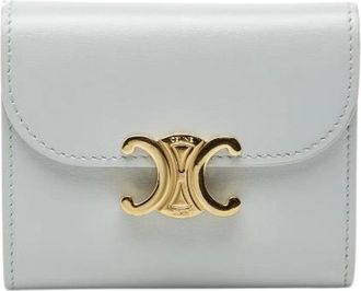 Celine Pre-owned Wallets, female, Gray, Size: ONE SIZE Pre-owned Small Flap Wallet Tri-fold Wallet