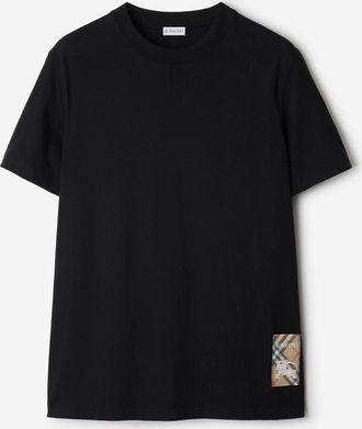 Burberry Check Label Cotton T-shirt