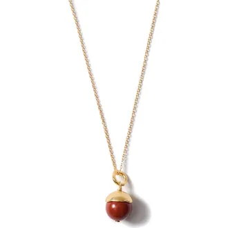 Chan Luu Semiprecious Stone Bell Pendant Necklace in Red Jasper at Nordstrom