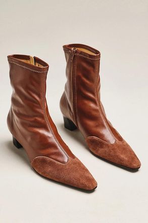Maeve Cap-Toe Stretch Ankle Boots